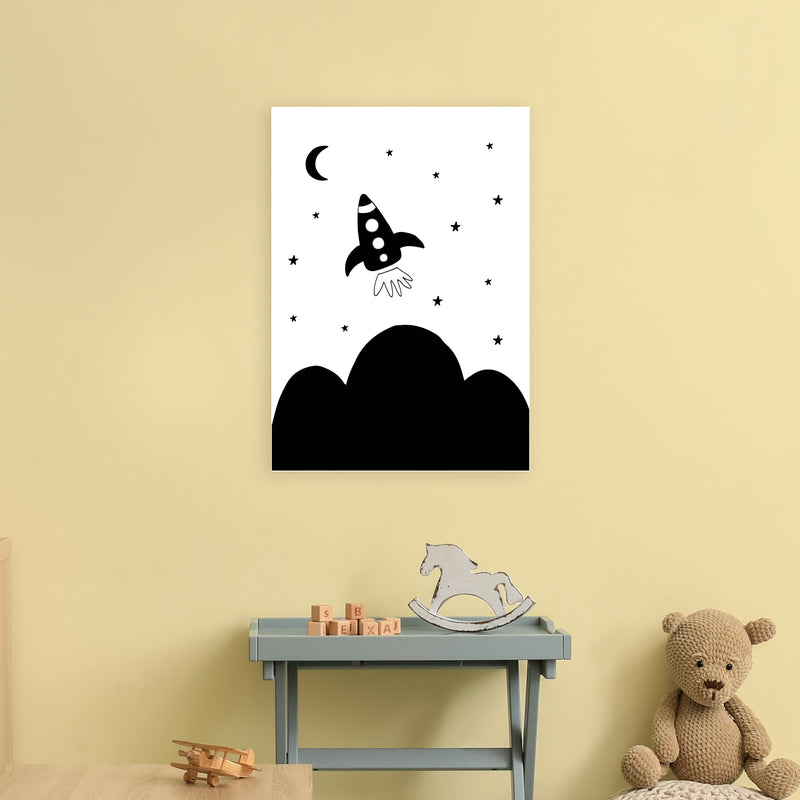 Spaceship Explorer  Art Print by Pixy Paper A2 Black Frame