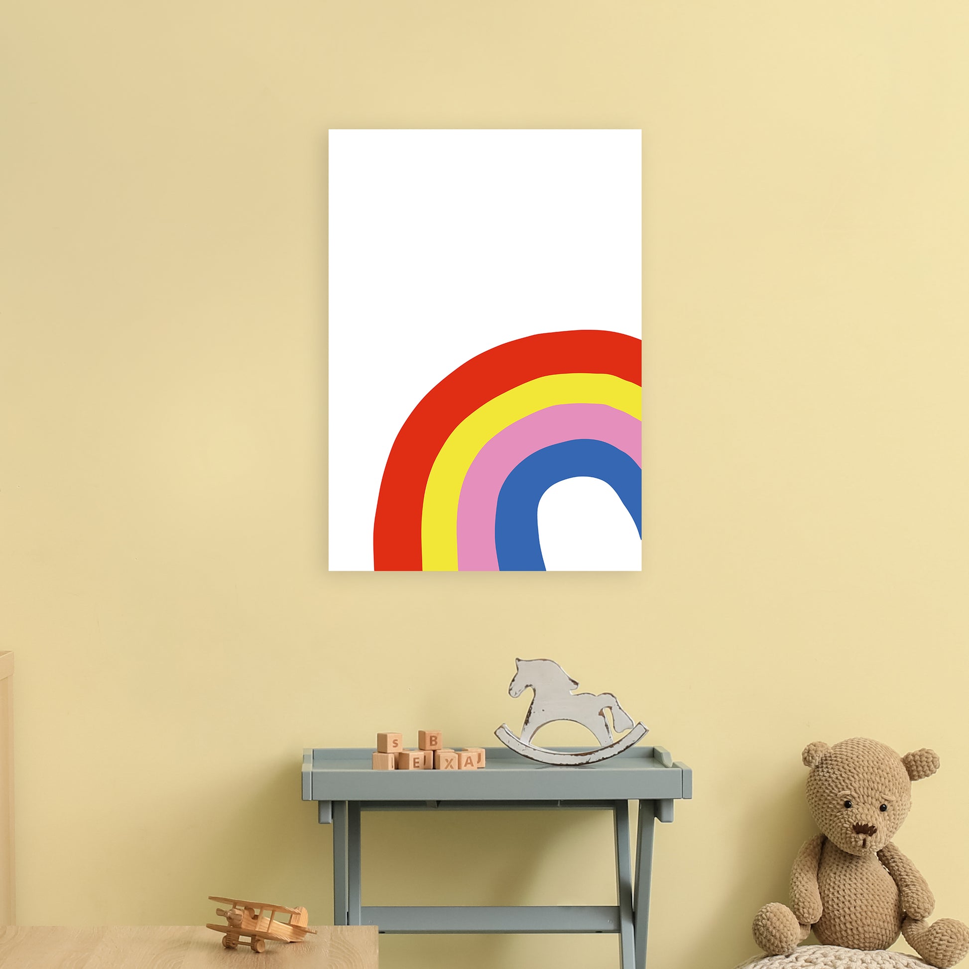 Rainbow In Corner  Art Print by Pixy Paper A2 Black Frame
