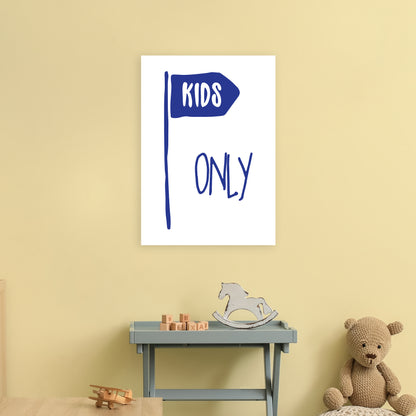 Kids Only Navy  Art Print by Pixy Paper A2 Black Frame
