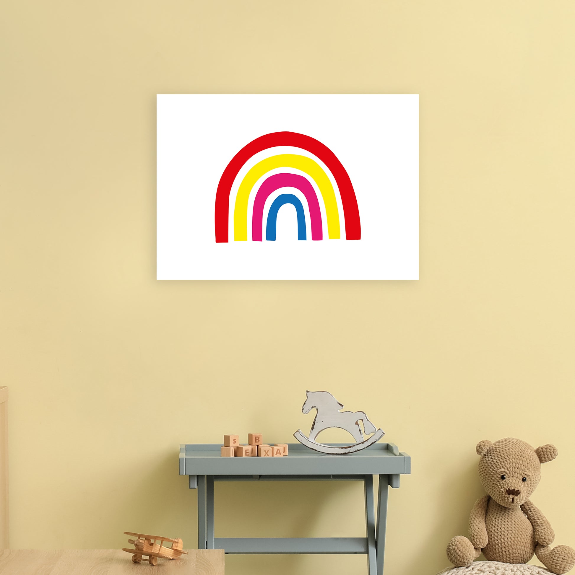 Rainbow Red  Art Print by Pixy Paper A2 Black Frame