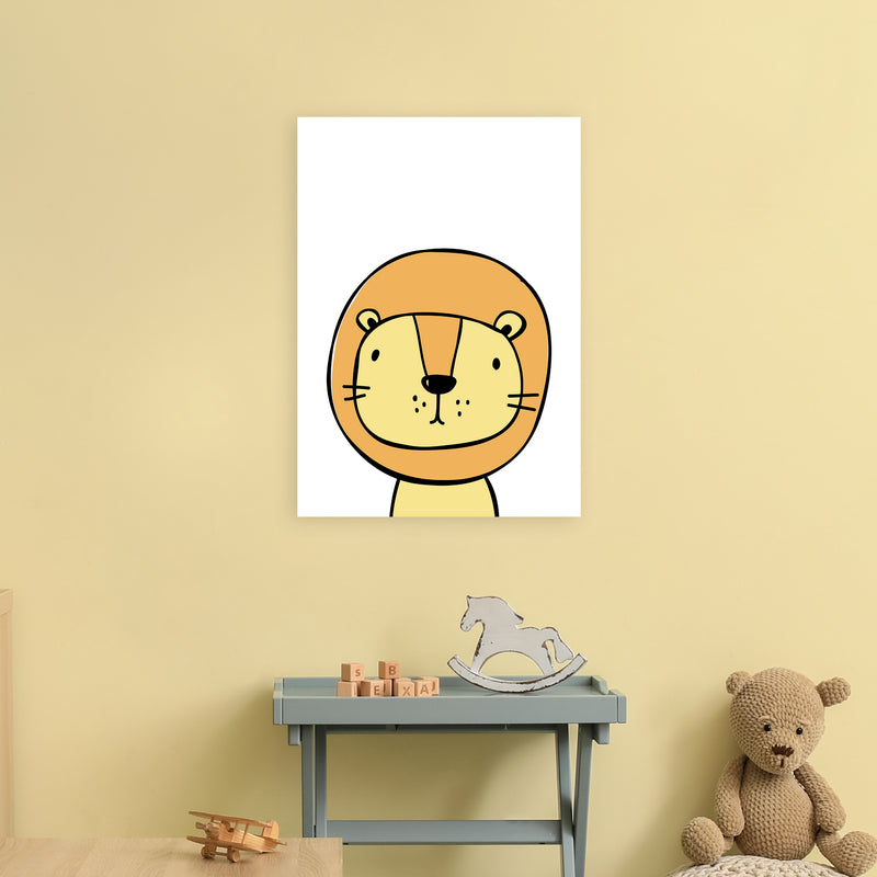 Lion  Art Print by Pixy Paper A2 Black Frame