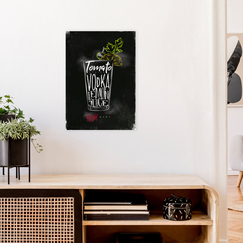 Bloody Mary Cocktail Black  Art Print by Pixy Paper A2 Black Frame