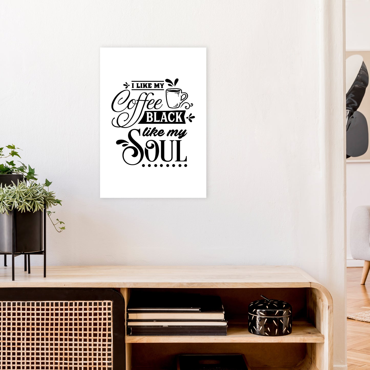 Coffee Black Like My Soul  Art Print by Pixy Paper A2 Black Frame