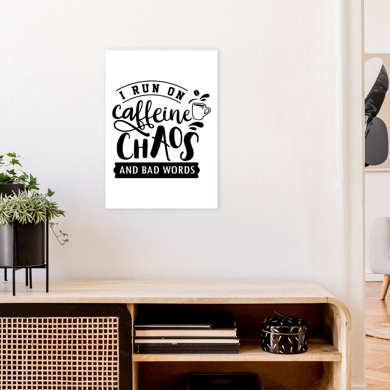 Caffeine And Bad Words  Art Print by Pixy Paper A2 Black Frame