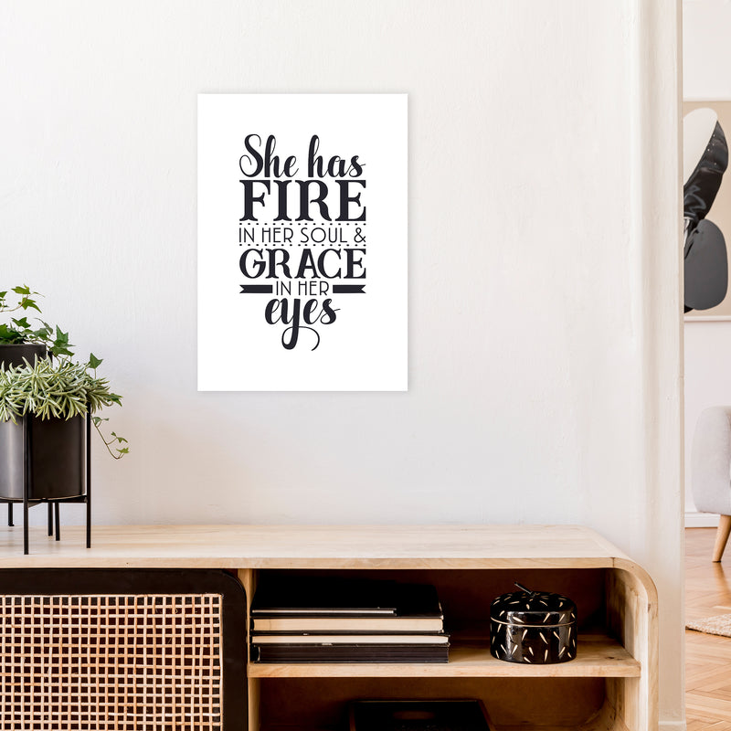 She Has Fire In Her Soul  Art Print by Pixy Paper A2 Black Frame