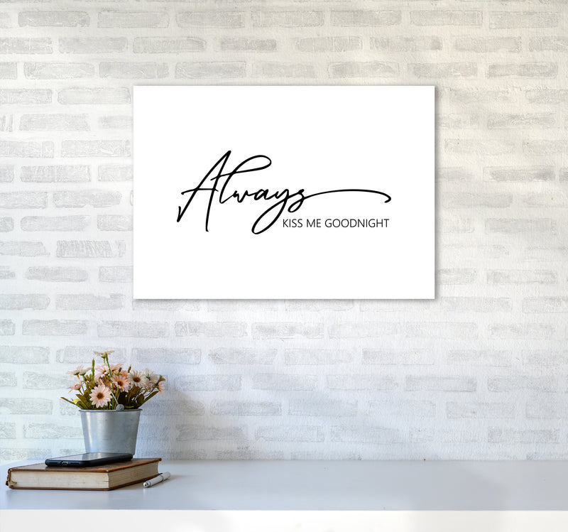 Always Kiss Me Goodnight  Art Print by Pixy Paper A2 Black Frame