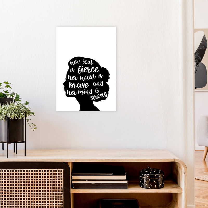 Her Soul Is Fierce White  Art Print by Pixy Paper A2 Black Frame