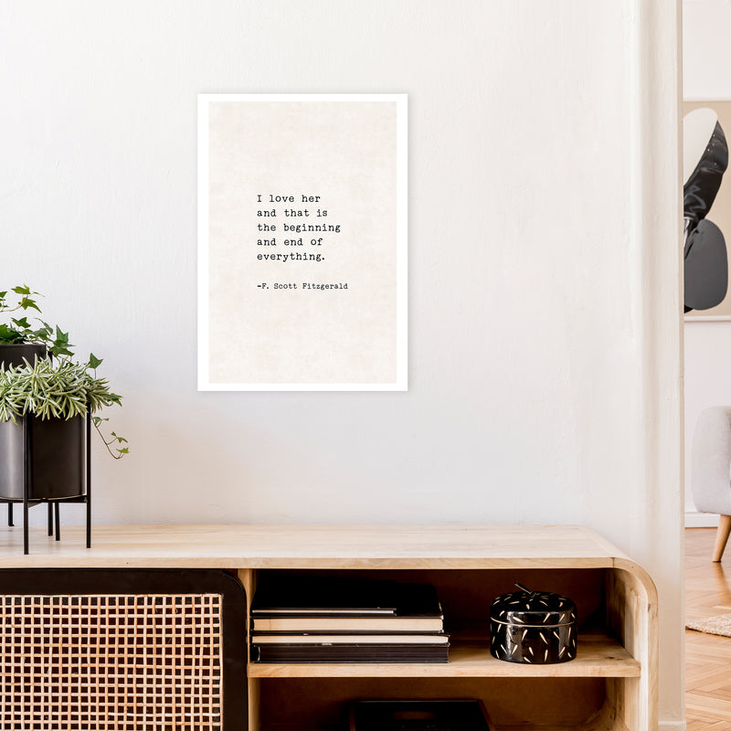 I Love Her - Fitzgerald  Art Print by Pixy Paper A2 Black Frame