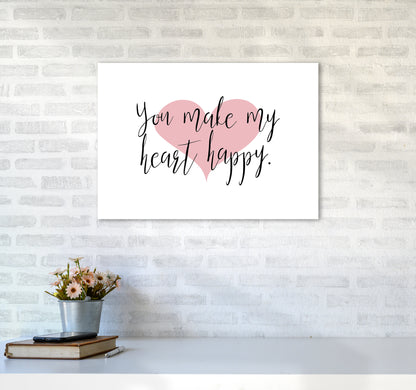 You Make My Heart Happy  Art Print by Pixy Paper A2 Black Frame
