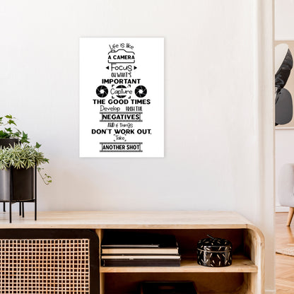 Life Is Like A Camera  Art Print by Pixy Paper A2 Black Frame