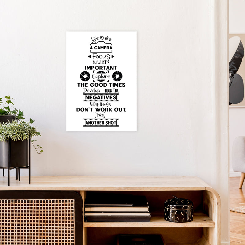 Life Is Like A Camera  Art Print by Pixy Paper A2 Black Frame