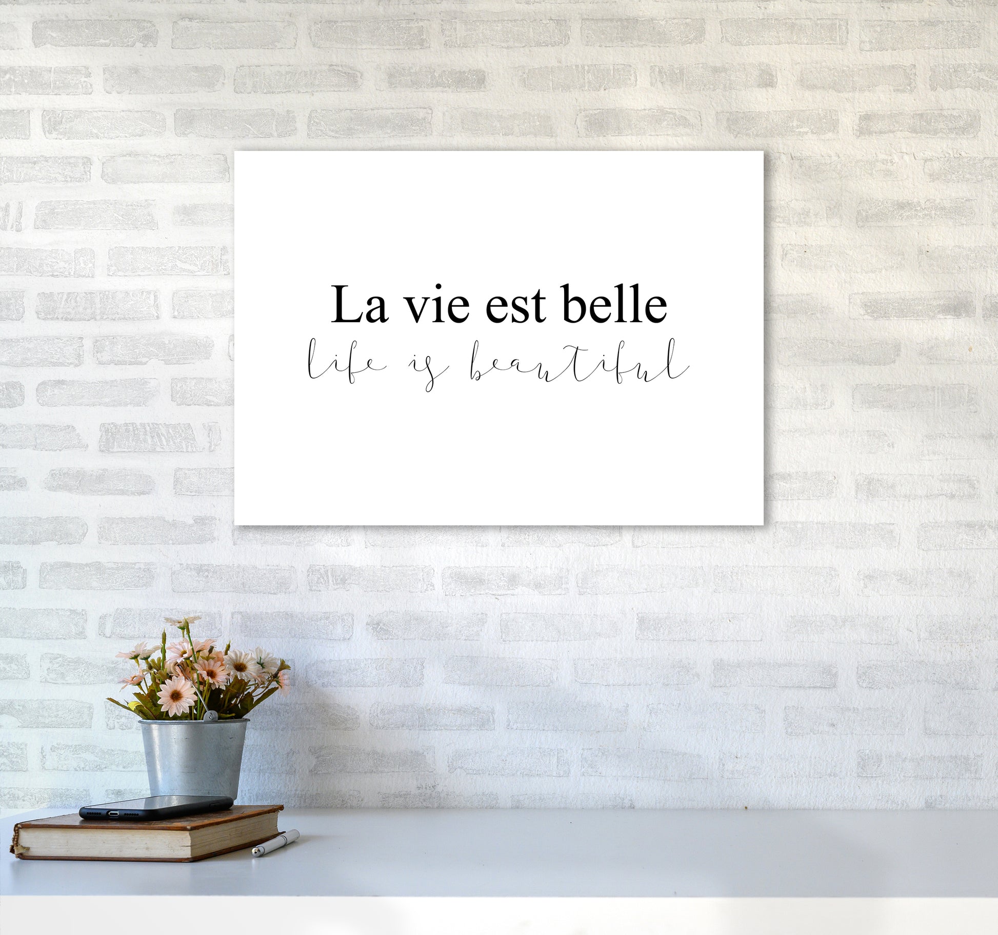La Vie Est Belle  Art Print by Pixy Paper A2 Black Frame