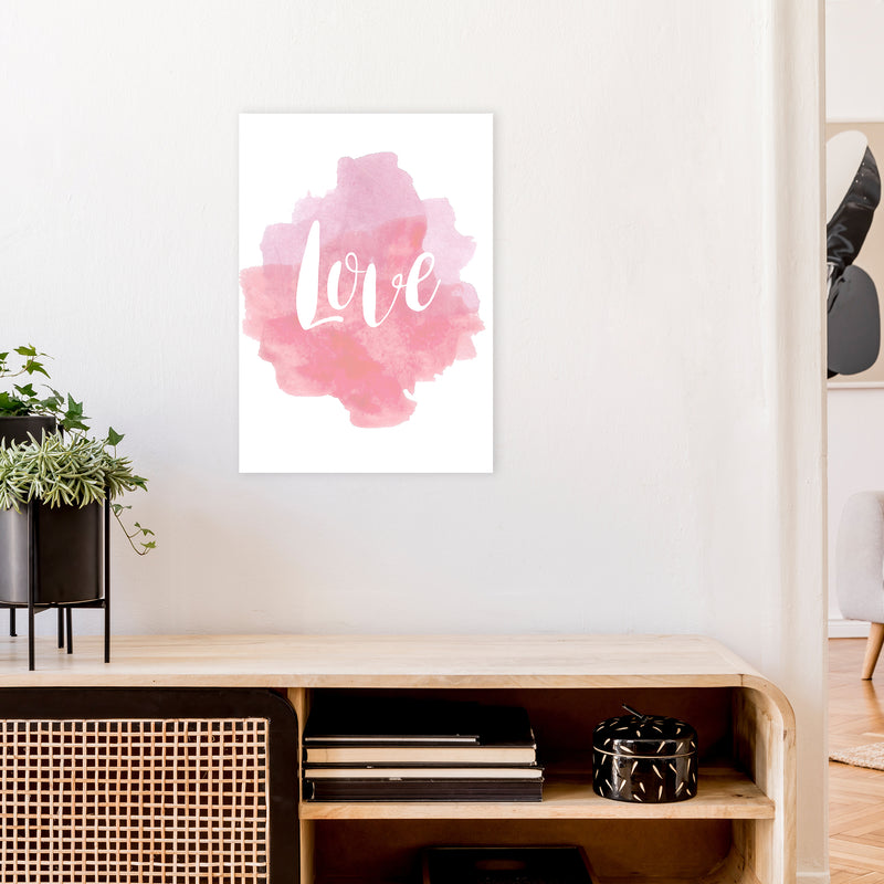 Love Watercolour  Art Print by Pixy Paper A2 Black Frame