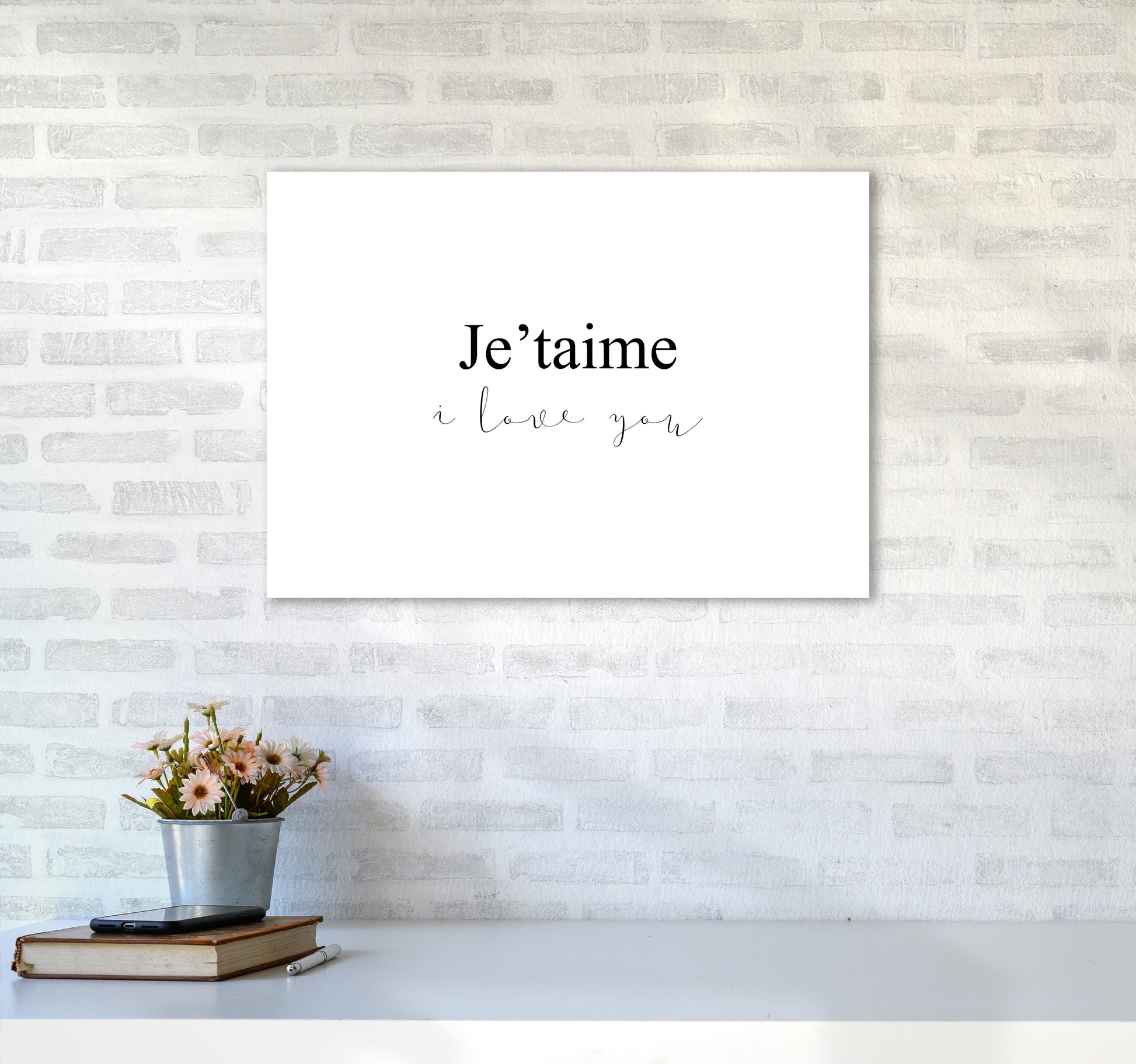 Je'Taime  Art Print by Pixy Paper A2 Black Frame