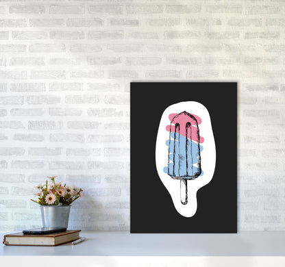 Kitchen Pop Ice Lolly Off Black Art Print by Pixy Paper A2 Black Frame