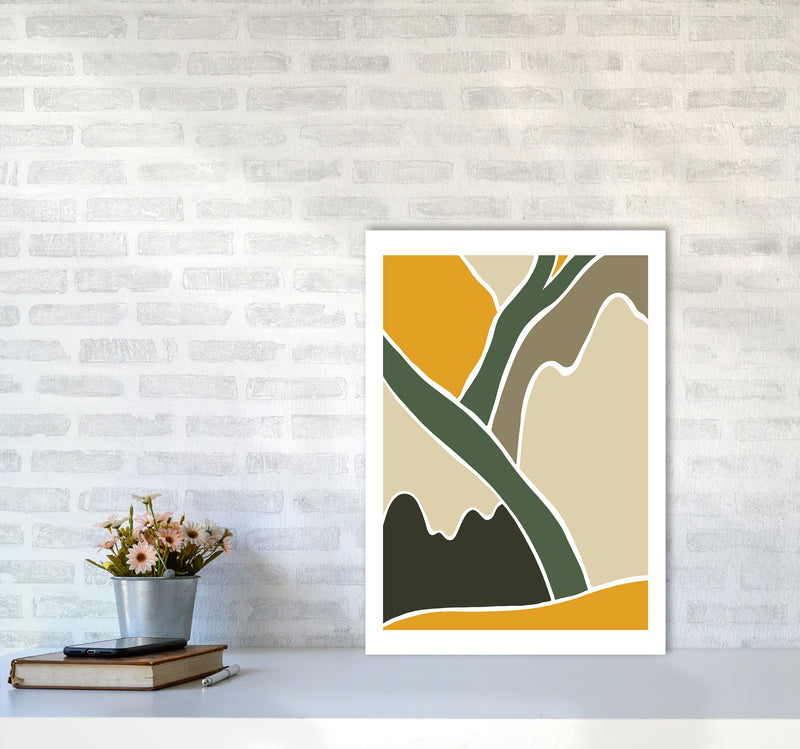 Wild Collection Mountains Abstract Art Print by Pixy Paper A2 Black Frame