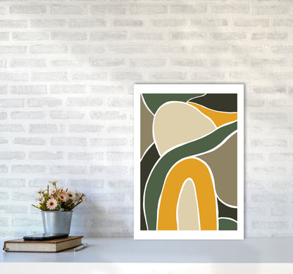 Wild Collection Rainbow and Hills Abstract Art Print by Pixy Paper A2 Black Frame