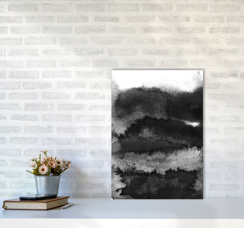 Majestic Monochrome Watercolour 16 Art Print by Pixy Paper A2 Black Frame