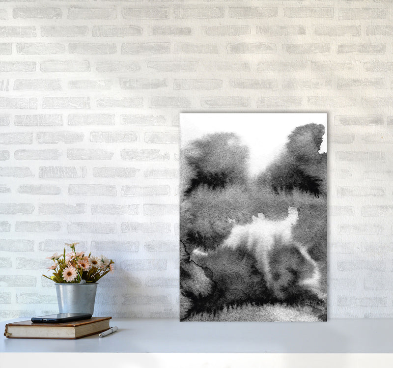 Majestic Monochrome Watercolour 17 Art Print by Pixy Paper A2 Black Frame