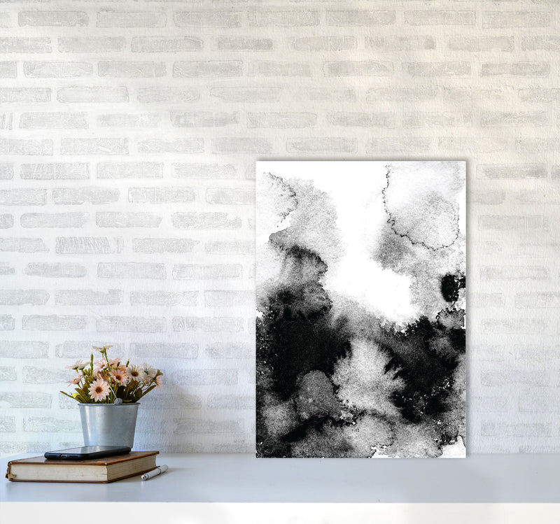 Majestic Monochrome Watercolour 12 Art Print by Pixy Paper A2 Black Frame