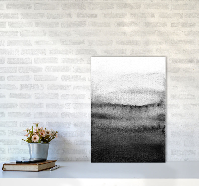 Majestic Monochrome Watercolour 18 Art Print by Pixy Paper A2 Black Frame