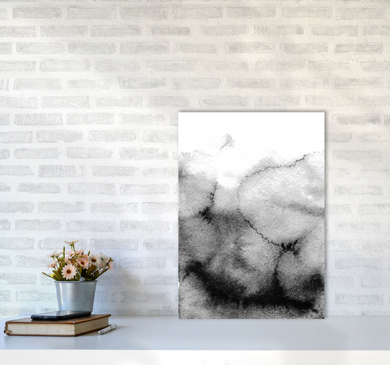 Majestic Monochrome Watercolour 09 Art Print by Pixy Paper A2 Black Frame