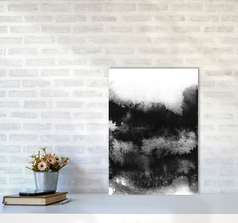 Majestic Monochrome Watercolour 05 Art Print by Pixy Paper A2 Black Frame