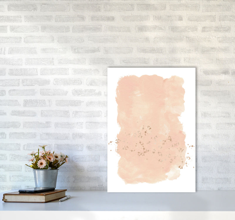 Aztec Blush Watercolour Art Print by Pixy Paper A2 Black Frame
