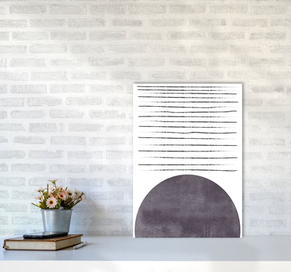 Sun lines pink cotton Art Print by Pixy Paper A2 Black Frame