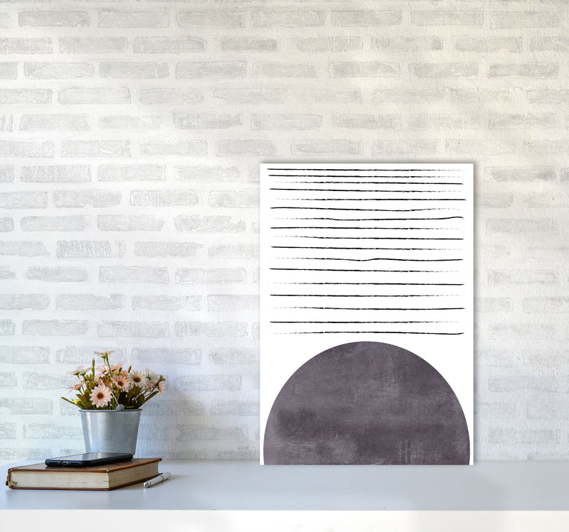 Sun lines pink cotton Art Print by Pixy Paper A2 Black Frame