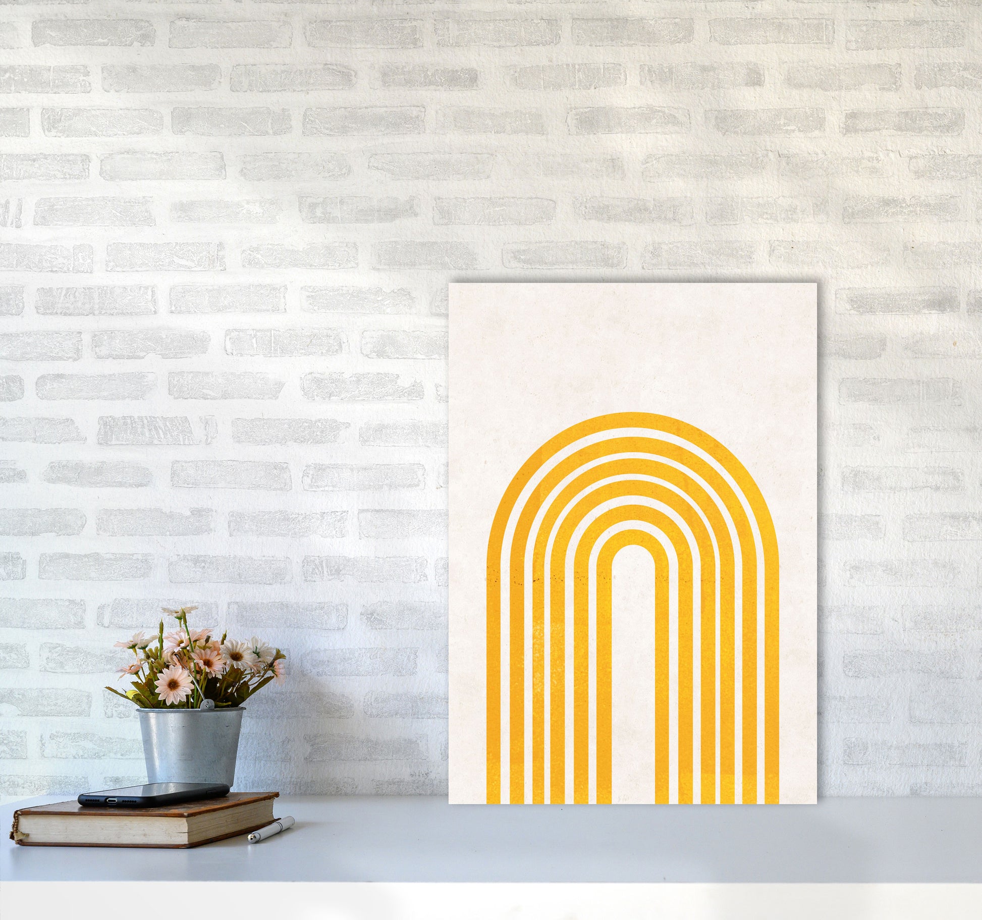 Rainbow mustard Art Print by Pixy Paper A2 Black Frame