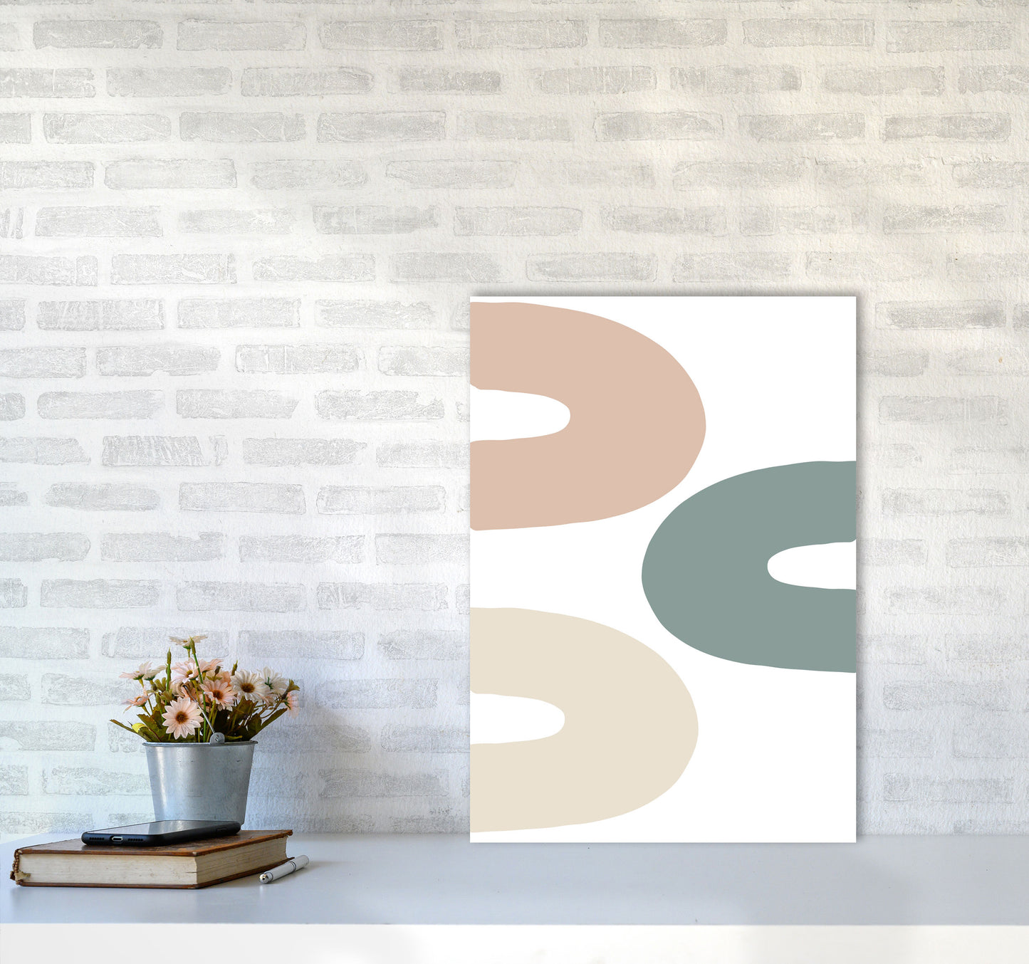 Inspired Three Rainbows Art Print by Pixy Paper A2 Black Frame