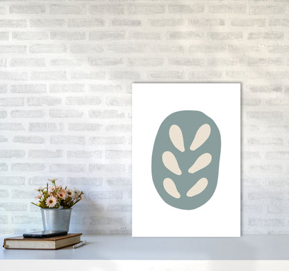 Inspired Teal Floral Abstract Art Print by Pixy Paper A2 Black Frame