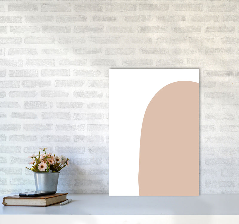 Inspired Pink Abstract Shape Art Print by Pixy Paper A2 Black Frame