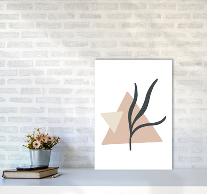 Inspired Pink Triangle Abstract Art Print by Pixy Paper A2 Black Frame
