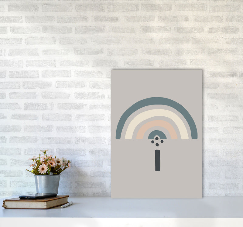Inspired Natural Rainbow Stone Art Print by Pixy Paper A2 Black Frame