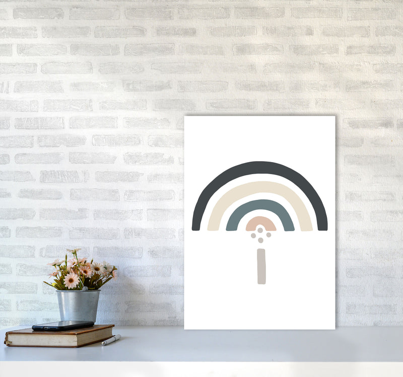 Inspired Natural Rainbow White Art Print by Pixy Paper A2 Black Frame
