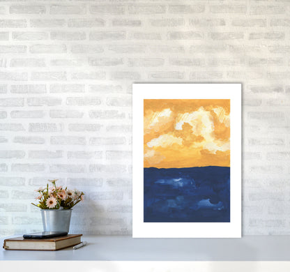 Horizon Abstract Sea  Art Print by Pixy Paper A2 Black Frame
