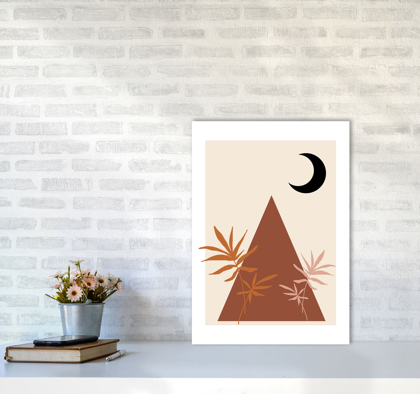Autumn Maple abstract Art Print by Pixy Paper A2 Black Frame