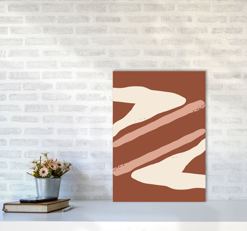Autumn Hazel abstract Art Print by Pixy Paper A2 Black Frame