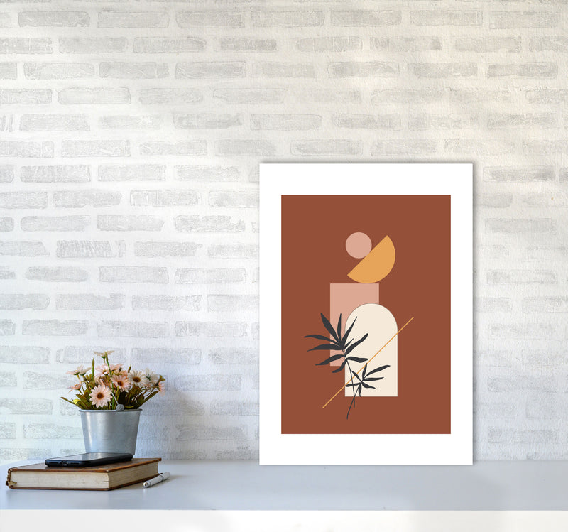 Autumn Fern abstract Art Print by Pixy Paper A2 Black Frame