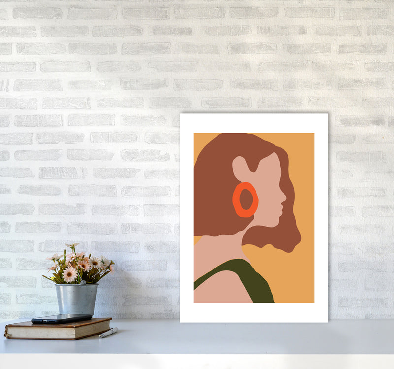 Autumn Amber abstract Art Print by Pixy Paper A2 Black Frame