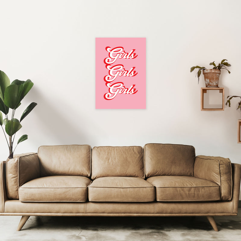 Girls Girls Girls Art Print by Pixy Paper A2 Black Frame