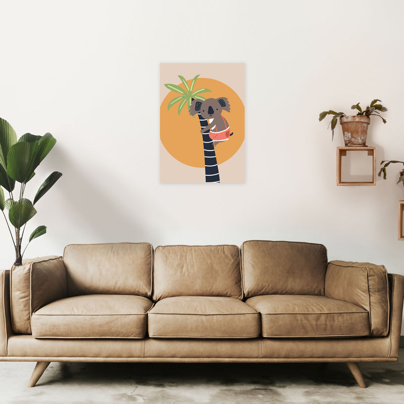 Koala in tree Neutral kids Art Print by Pixy Paper A2 Black Frame