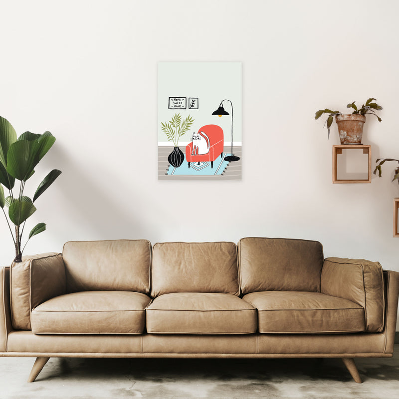 Home Sweet Home Cat Art Print by Pixy Paper A2 Black Frame