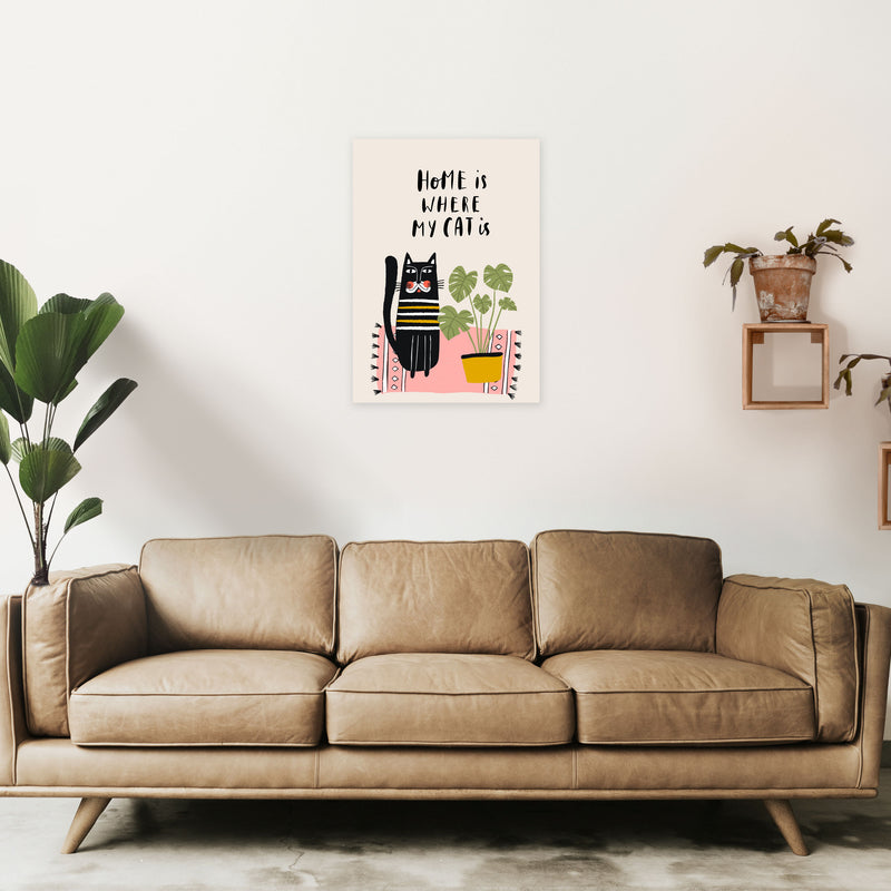 Home Is Where My Cat Is Art Print by Pixy Paper A2 Black Frame
