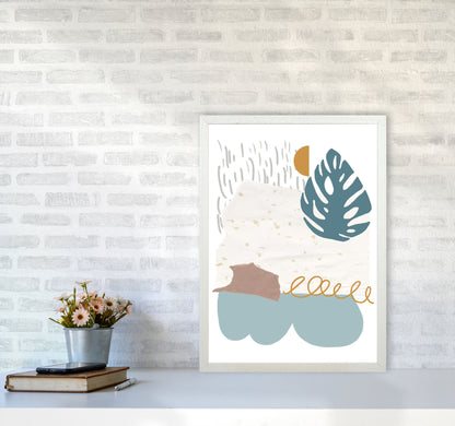 Reef Shapes Abstract 1 Modern Print A2 Oak Frame