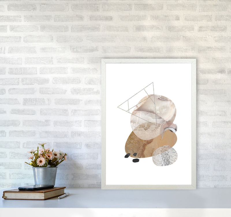 Abstract Geometric Pebble Modern Print A2 Oak Frame