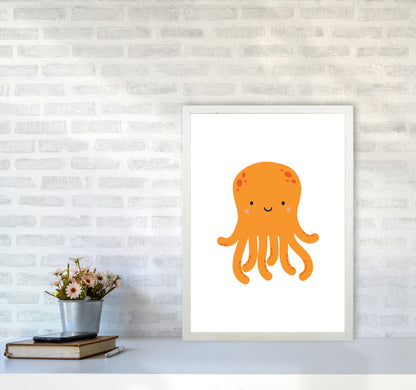 Children&#39;s Animals, Octopus Modern Print A2 Oak Frame