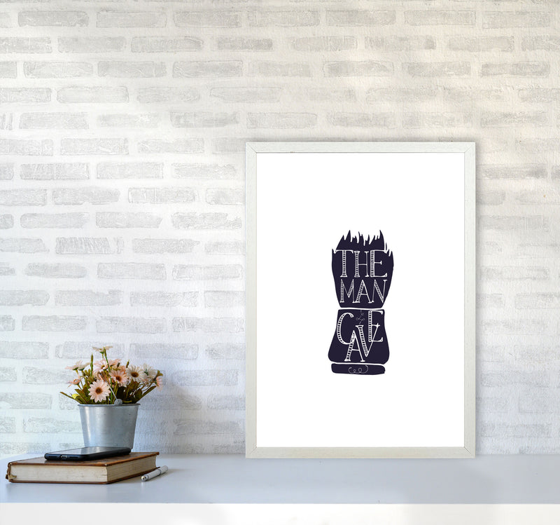 The Man Cave 2 Modern Print, Framed Bathroom Wall Art A2 Oak Frame